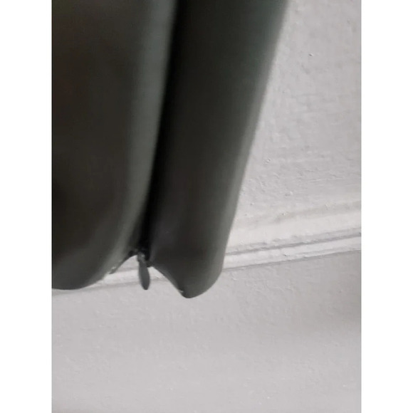 Zara Faux Leather Leggings Women's Medium Green  High Rise Ankle Zip Raw Hem - Picture 5 of 10